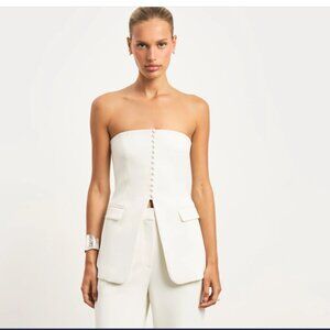 Because of Alice White Strapless Peplum Bodice